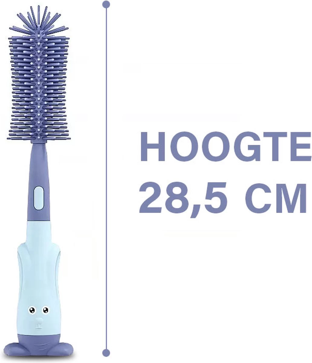 Baby Flessenborstel - Flessenreiniger - Flessenborstel Siliconen - Flesvoedingsaccessoires - BPA Vrij - Groen - 3 In 1 - Afbeelding 7