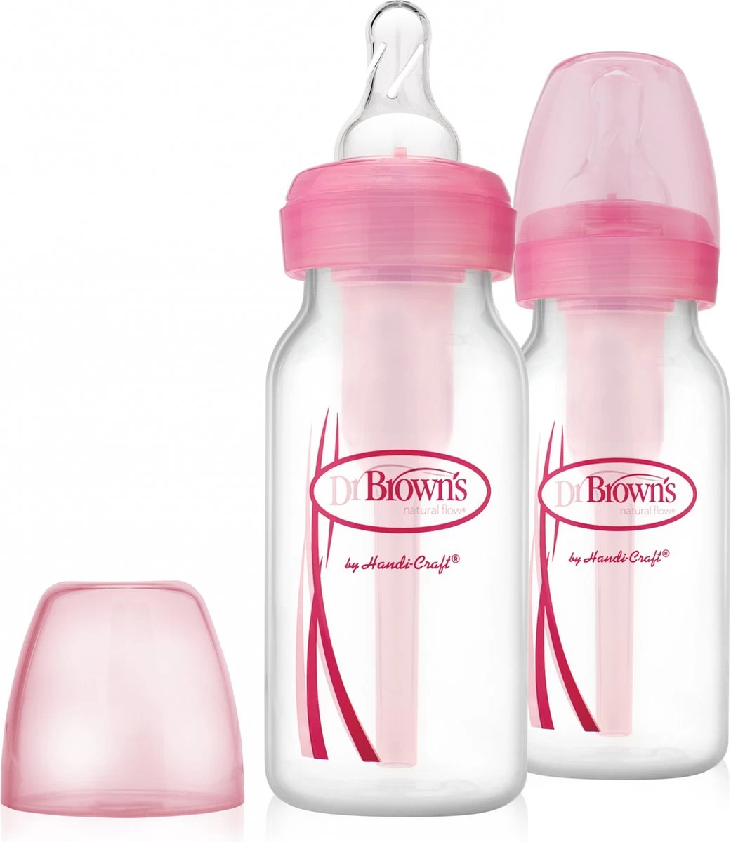 Dr. Brown's - Standaardfles 120 Ml Roze Duopack Options Bottle