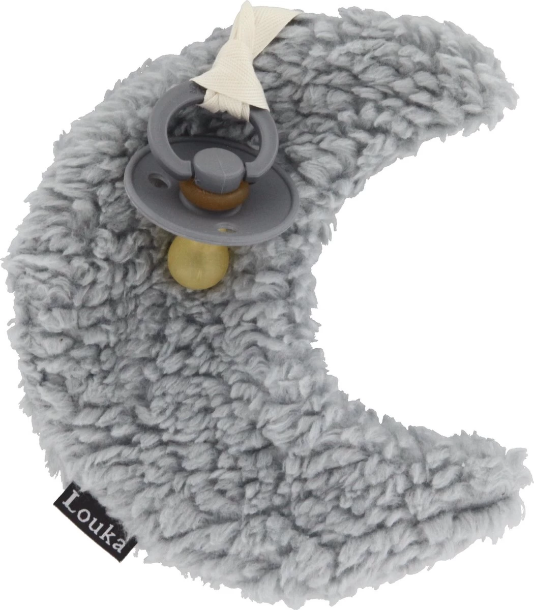 Louka Speendoekje Maan Blauw Grijs - Teddy Katoen - Meisje - Jongen - Speenknuffel - Excl. Bibs Speen