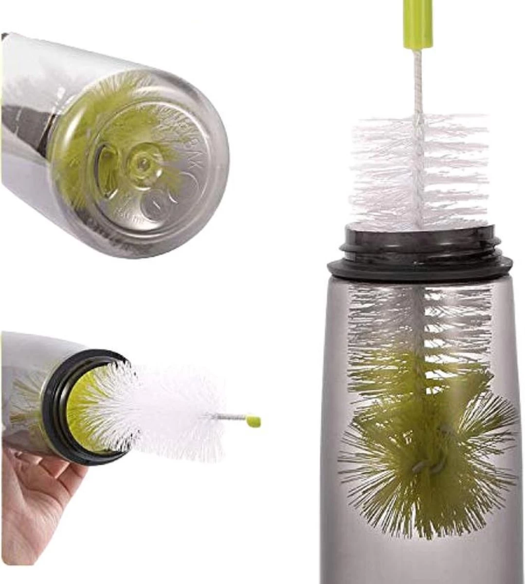 2x Flessenborstel - Lang - Flessenreiniger - Flesborstel - Baby - Flessenrager - Afbeelding 2