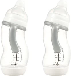 Difrax Anti-Colic Papfles XL Wide - 310 Ml - Wit/Transparant - 2 Stuks