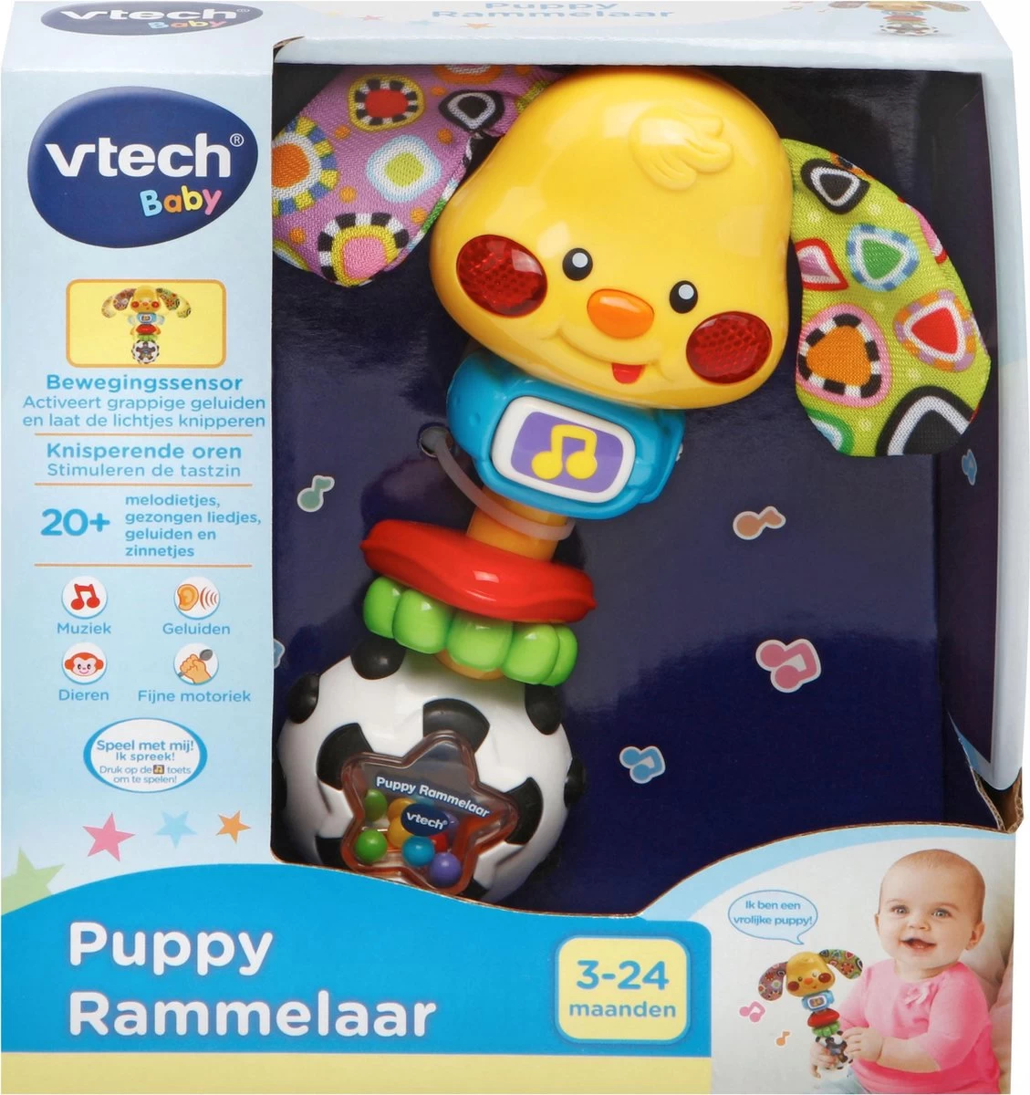 VTech Baby Puppy Rammelaar - Educatief Babyspeelgoed - 3 Tot 36 Maanden - Afbeelding 3