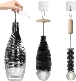 Merkloos Flessenborstel 2-pack Geschikt Voor Sodastream Flessen – Vaatwasbestendig Flessenreiniger Schoonmaakborstel - Flessenrager Flesborstel Borstel