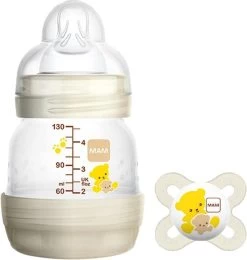 Mam Easy Anti Colic Zuigfles 130ml | Wit Met Fopspeen | Vanaf 0 Maanden | Ideale Drinkfles In Combinatie Met Borstvoeding
