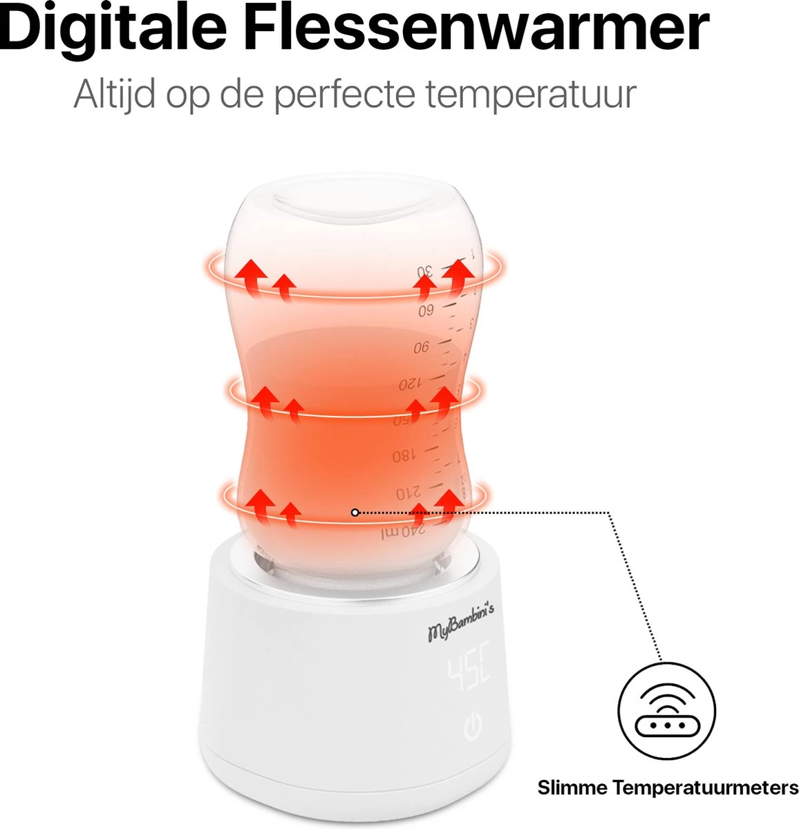 MyBambini's Bottle Warmer Pro™ - Draagbare Baby Flessenwarmer Voor Onderweg - Wit - Geschikt Voor Dr. Brown's (brede Hals), Suavinex & J Bimbi - Afbeelding 3