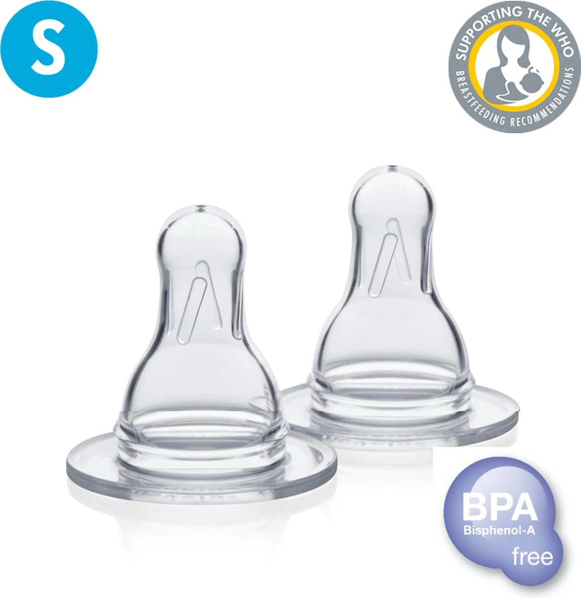 Medela Losse Spenen Slow Flow - Speen Past Onder Ringdeksel Van Medela - Medela Speen - 2 Stuks - Maat S