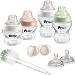Tommee Tippee Closer To Nature - Flessen Starterpakket Voor Pasgeboren Baby's - Tepelspenen Met Anti-koliek Ventiel - Gemengde Maten - Multi
