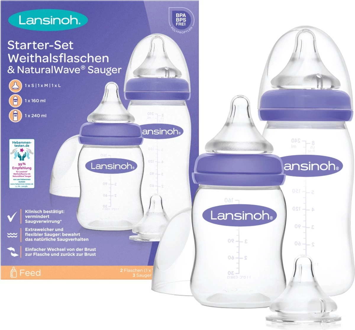 Lansinoh NaturalWave Spenen En Babyflesjes Starterset 76320 - Afbeelding 2