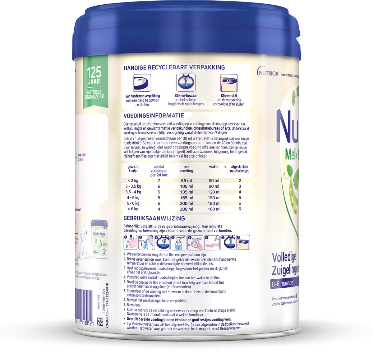 Nutrilon Melk & Plantaardig 1 - Volledige Zuigelingenvoeding 0-6 Maanden - 800g - Afbeelding 6