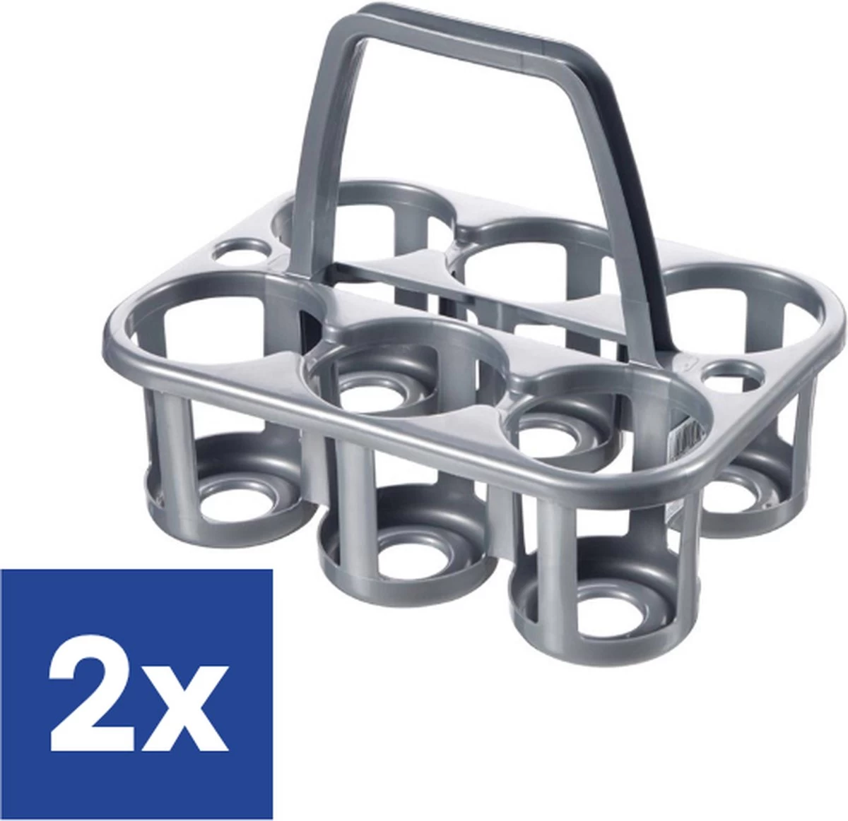 Curver Flessendrager 6-vaks - Grijs - 2 Stuks