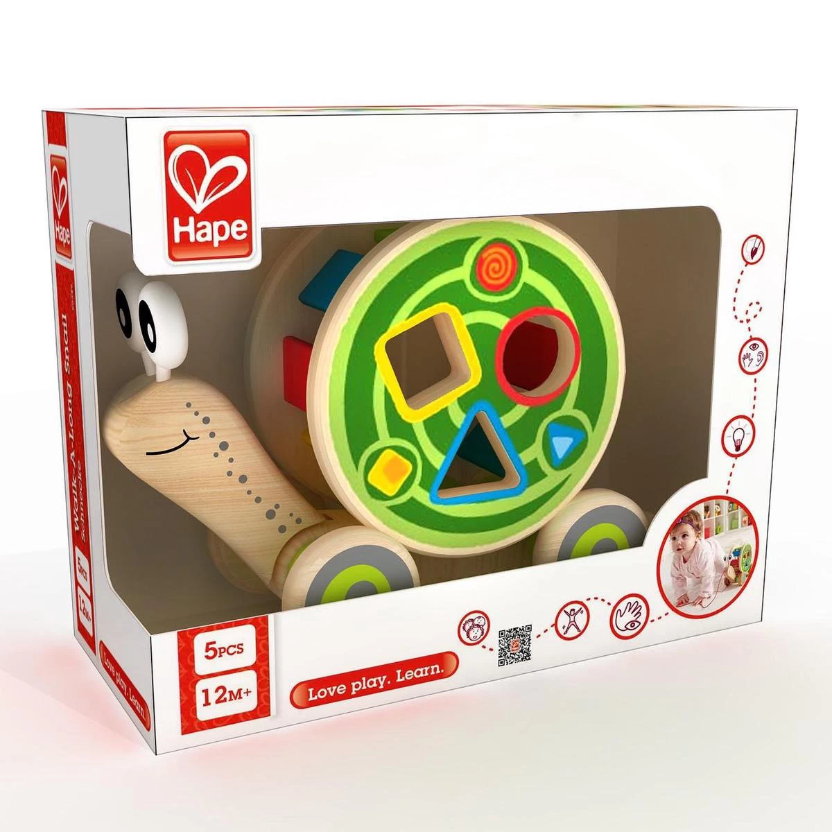 Hape Houten Walk-A-Long Slak Trekdier - Afbeelding 2