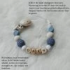 Babybeads - Speenkoord Met Naam - Donkerblauw Met Grijs - Gepersonaliseerd Kraamcadeau