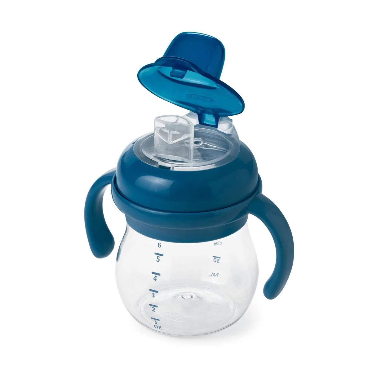 OXO Tot Transitions Drinkbeker - Tuitbeker Baby - Antilekbeker - Drinkbeker Baby - Drinkbekers -150ml Met Handvat - Navy