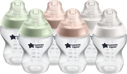 Tommee Tippee Closer To Nature- Zuigflessen - Anti-koelik Ventiel - 260 Ml- Pak Van 6 Stuks - Doorzichtig