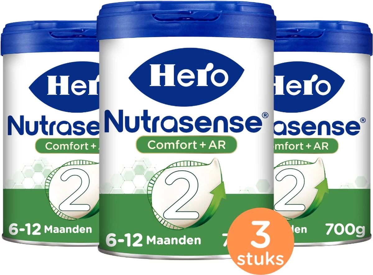 Hero Baby Nutrasense Comfort+ 2 (6+ Maanden) - Flesvoeding - 3 Stuks - Afbeelding 4