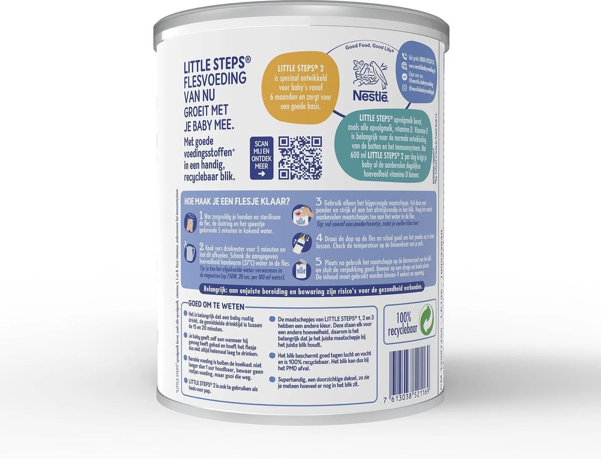 Little Steps Standaard 2 Flesvoeding - Vanaf 6 Maanden - 2 X 800 Gram - Afbeelding 13