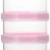 Merkloos Melkpoeder Doseerdoosje - BPA Vrij - Roze - 4 Lagen -Melkpoeder Toren - Babypoeder Bewaarbakje - Reisbox - Dispenser - Poedertoren