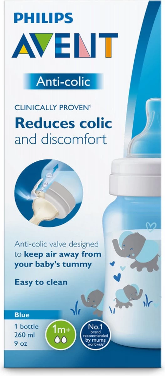 Philips Avent Anti-colic SCF821/15 - Babyfles (260 Ml) - 1 Stuk - Blauw - Afbeelding 3