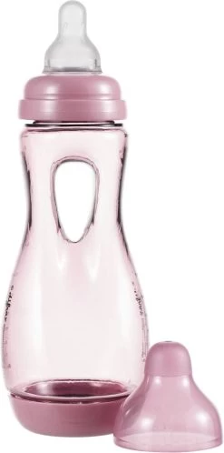 Difrax Handgreep Babyfles 240 Ml Natural - Anti-Colic - Raspberry/|Roze