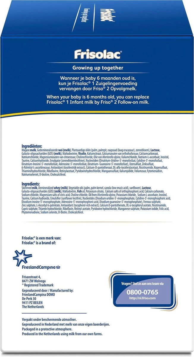 Frisolac 1 - Babyvoeding - 0 Tot 6 Maanden - 700g - Doos - Afbeelding 6