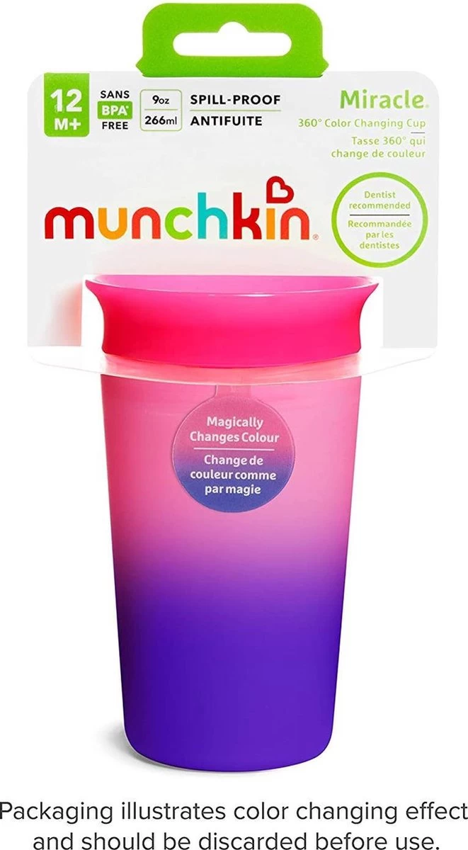 Munchkin Miracle 360 Colour Changing Sippy Cup Pink - Afbeelding 7
