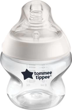 Tommee Tippee Closer To Nature - Zuigfles - Tepelspeen Met Langzame Uitstroomsnelheid En Anti-koliek Ventiel - 150 Ml -1 Stuk - Doorzichtig