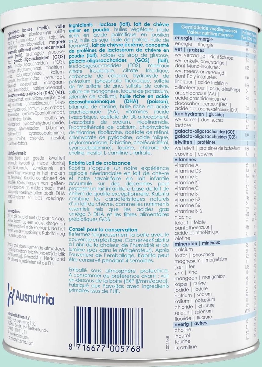 Kabrita 3 Peutermelk - Babyvoeding 12+ Maanden - 800g - Afbeelding 4