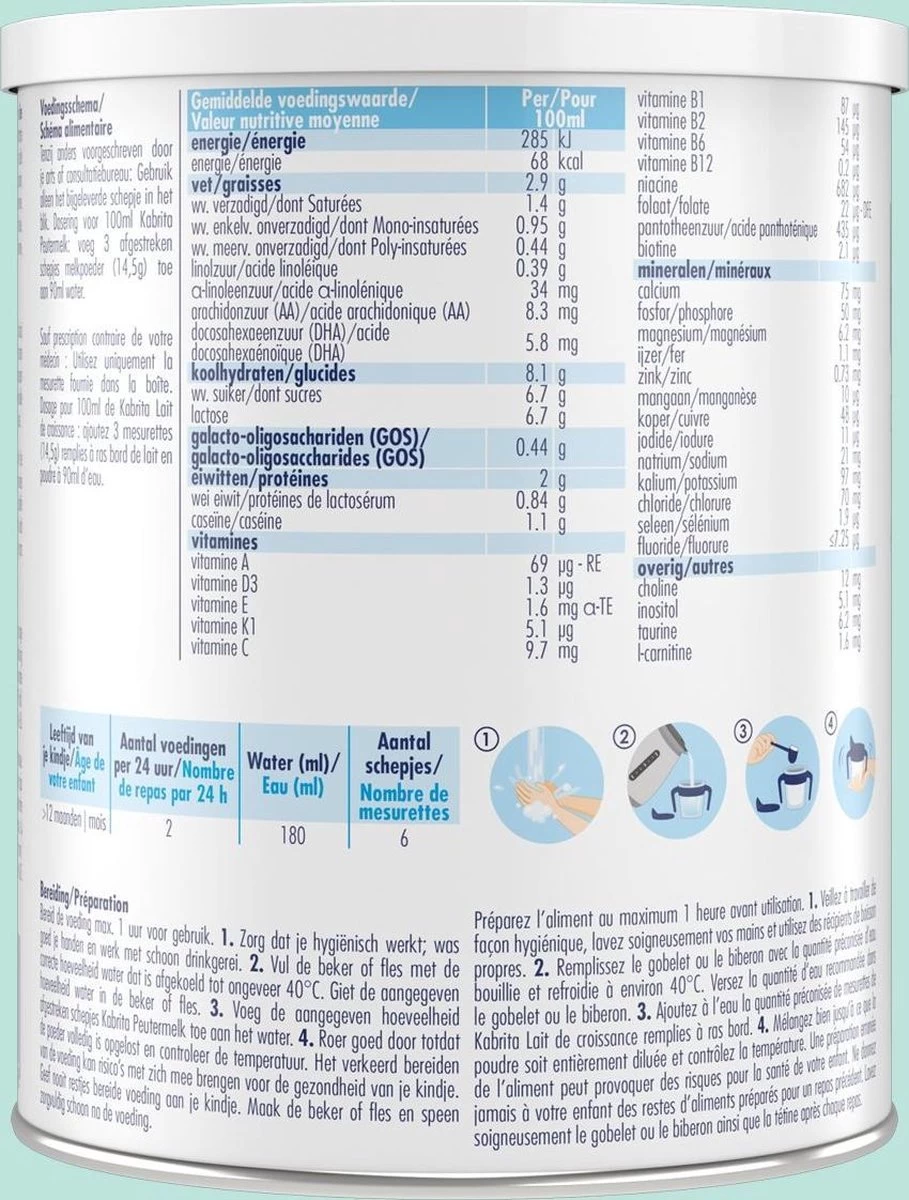 Kabrita 3 Peutermelk - Babyvoeding 12+ Maanden - 400g - Afbeelding 3